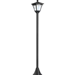 Outsunny Luminaire extérieur solaire lampadaire lanterne classique LED 10 Lm dim. 15L x 15l x 120H cm noir