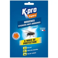 Pack 4 Adhésifs anti-mouches insecticides Kapo exports motif fleurs orange