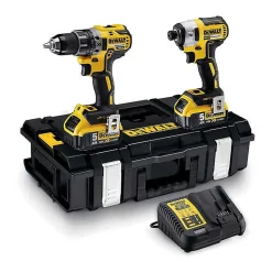 Pack 2 Outils 18v Dewalt Dck266p2-qw : Perceuse-visseuse À Percussion Dcd796, Visseuse À Choc Dcf887, 2 Batteries 5,0 Ah, Coffret