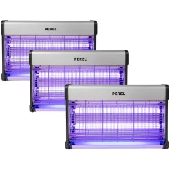 Pack 3x Destructeurs d'insectes Electrique 30W Anti-Moustique 230V 100m2 PEREL