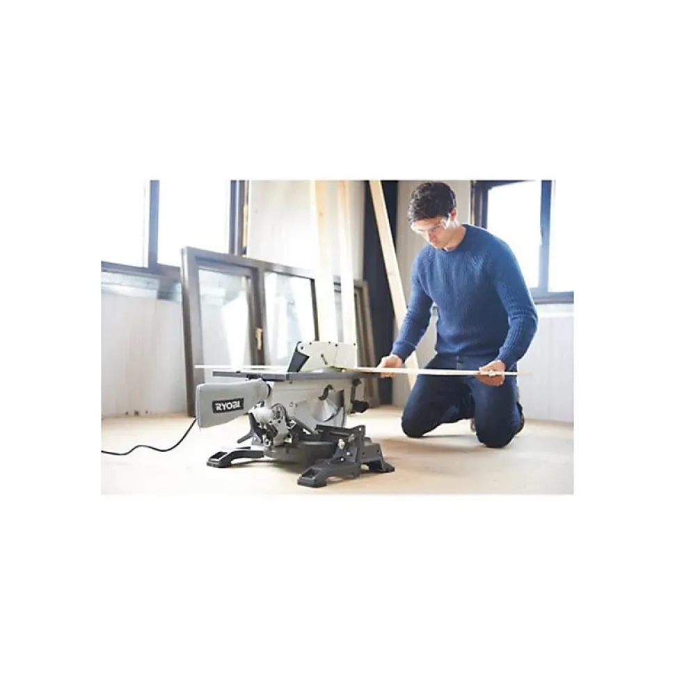 Pack RYOBI scie sur table et onglet électrique 1800W 254mm RTMS1800-G - lame carbure pour scies à coupe d'onglet 254mm SB254T48A1