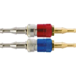 Paire de raccords rapides mâle+femelles à obturateur Castolin Oxygène/Acétylène