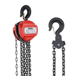 Palan à Chaîne Manuel con gancio per carichi pesanti, 2 Tonnes, Hauteur de Levage 5 m, Rouge