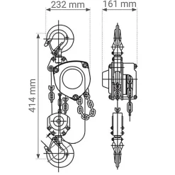 Palan manuel à chaîne - longueur de la chaine 12m - charge max 3 tonnes - MHN3012M