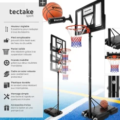 Panier de basket avec ballon et pompe inclus socle à remplir