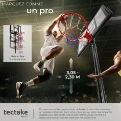 Panier de basket avec ballon et pompe inclus socle à remplir