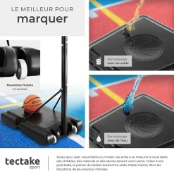 Panier de basket avec ballon et pompe inclus socle à remplir