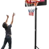 Panier de Basket Extérieur, Hauteur Réglable de 90 à 210 CM, Base Stable Remplissable, Mobile avec roulettes, Panneau Résistant