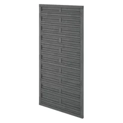 Panneau droit de clôture Ozora en bois anthracite ép.35 mm L. 90 x H.180 cm