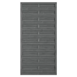 Panneau droit de clôture Ozora en bois anthracite ép.35 mm L. 90 x H.180 cm