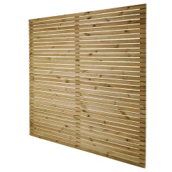 Panneau droit de clôture Venitien en bois traité L. 180 x H.180 cm