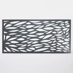 Panneau Feuilles Neva L.179 x H.88 cm aluminium anthracite
