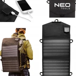 Panneau Solaire Portable 15w, Chargeur Solaire - Neo Tools - 90-140