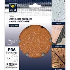 Papier abrasif titane ø150 mm grain 36