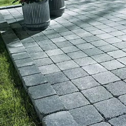 Pavé Blooma Antinéa nuancé gris 13,3 x 13,3 cm, ép.5 cm