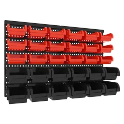 Peg Small - Panneau mural porte-outils 64x41 cm avec 30 boîtes de rangement empilables