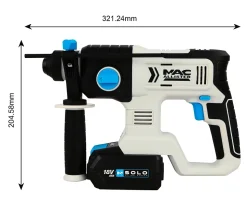 Perforateur SDS Plus sans fil avec batterie 18 V - énergie de frappe 2 J - Mac Allister MRH18-Li