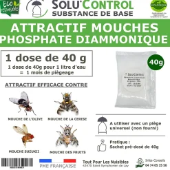 Phosphate Diammonique, appât naturel contre les mouches des fruits, SOLU'CONTROL - Sachet de 40g