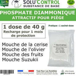 Phosphate Diammonique, appât naturel contre les mouches des fruits, SOLU'CONTROL - Sachet de 40g