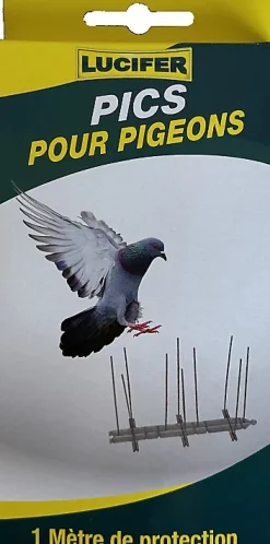 Pics anti-pigeons en inox 1 m Lucifer