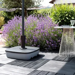 Pied de parasol avec roues EDA plastique gris 40kg