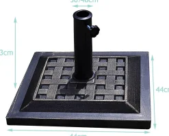 Pied de Parasol Base de Parasol Demi Cercle Resine de Base de Support de Porte Parapluie de Jardin en Resine avec Finition