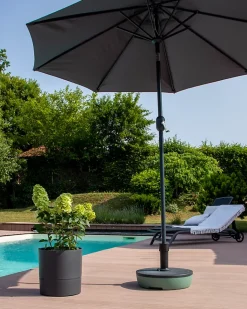 Pied de parasol EDA plastique gris et laurier 32kg