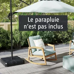 Pied de Parasol Lourd,Dalle Parasol Déporté à Poids avec Support en Croix,Support Parasol Remplie d'eau 45KG/Sable 60KG,38/48mm