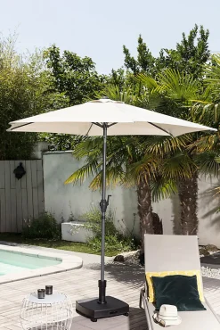 Pied de parasol sur roulettes 30kg gris foncé Eda