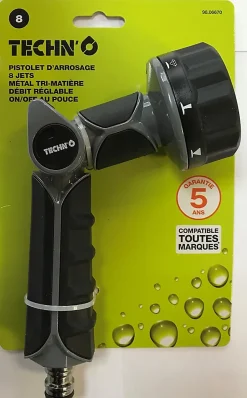 Pistolet d'arrosage 8 jets Techn'o bimatière