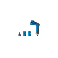 Pistolet d'arrosage et nettoyage - Suan - 8 jets - Kit complet avec raccords d'arrosage soft touch