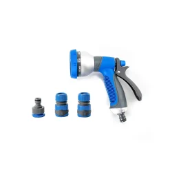 Pistolet d'arrosage et nettoyage - Suan - 9 jets - Kit complet avec raccords d'arrosage soft touch