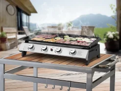 Plancha à gaz avec 4 brûleurs en métal "Jolly" 10 Kw Gris