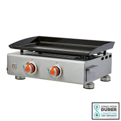 Plancha Alicia II Inox 2 feux Surface cuisson 52 x 34 cm 5 kW
