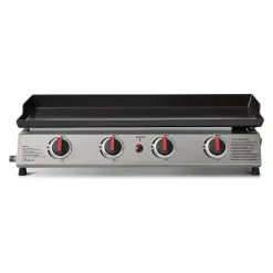 Plancha au gaz Cali - COOKING BOX - 4 Brûleurs Inox - Plaque en acier émaillée 77 x 33 cm - Allumage Piezo - Gris