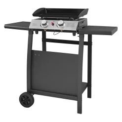 Plancha au gaz MALA - 2 brûleurs 5kW + chariot - HAPPY GARDEN