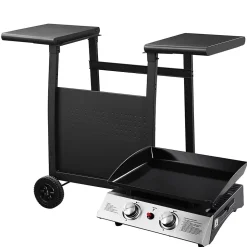 Plancha au gaz MALA - 2 brûleurs 5kW + chariot - HAPPY GARDEN