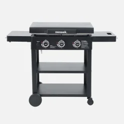 Plancha gaz 3 brûleurs acier inoxydable 12kW avec chariot et ustensiles - Raoul