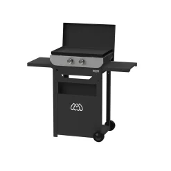 Plancha gaz Original duo 260 avec chariot Le marquier H.124 x P.49 cm 8 personnes