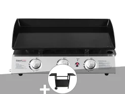 Plancha gaz Prato 3 brûleurs + Chariot - Jardideco