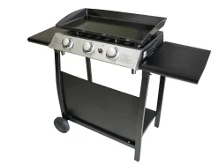 Plancha gaz Prato 3 brûleurs + Chariot - Jardideco