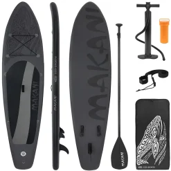 Planche stand up ECD Germany 320 x 80 x 15 cm olive PVC gonflable jusqu'à 120 kg avec accessoires