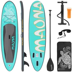 Planche stand up ECD Germany 308 x 78 x 10 cm turquoise PVC gonflable jusqu'à 120kg avec accessoires