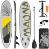 Planche stand up ECD Germany 308 x 78 x 10 cm gris PVC gonflable jusqu'à 120 kg avec accessoires