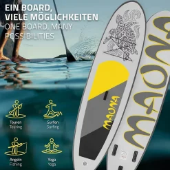 Planche stand up ECD Germany 308 x 78 x 10 cm gris PVC gonflable jusqu'à 120 kg avec accessoires