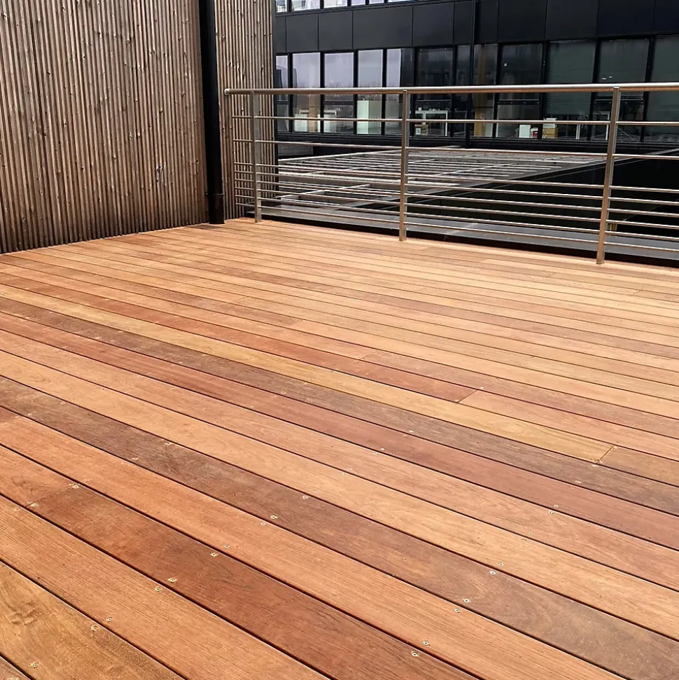 Planches de terrasse bois exotique JATOBA pour 20 m², Longueur 1,85 m.