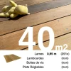 Planches de terrasse bois exotique IPE pour 40 m², Longueur 0,95 m.