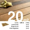 Planches de terrasse bois exotique IPE pour 20 m², Longueur 0,95 m.