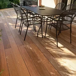 Planches de terrasse bois exotique IPE pour 20 m², Longueur 1,25 m.