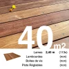 Planches de terrasse bois exotique CUMARU pour 40 m², Longueur 2,45 m.